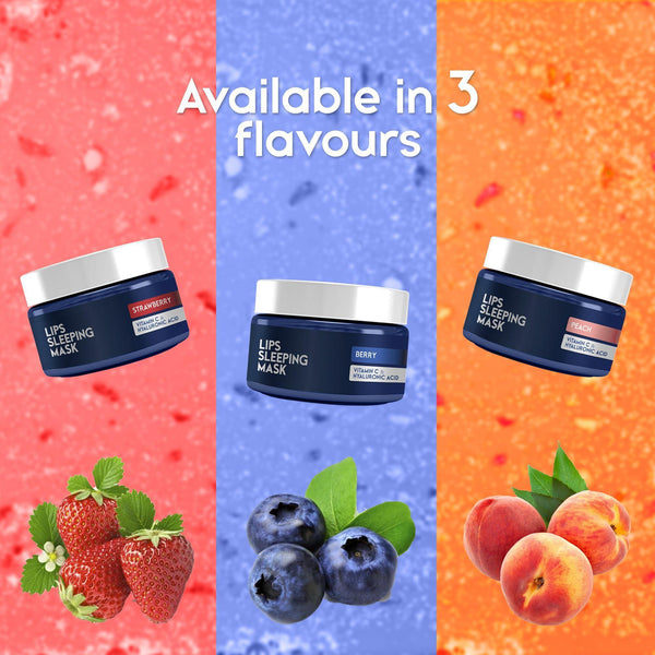 Lip Sleeping Mask with Hyaluronic Acid & Vitamin C   Nourish & Hydrate Dry Lips with Lip Balm   Overnight Lip Mask Moisturizer for Skin Care   Strawberry