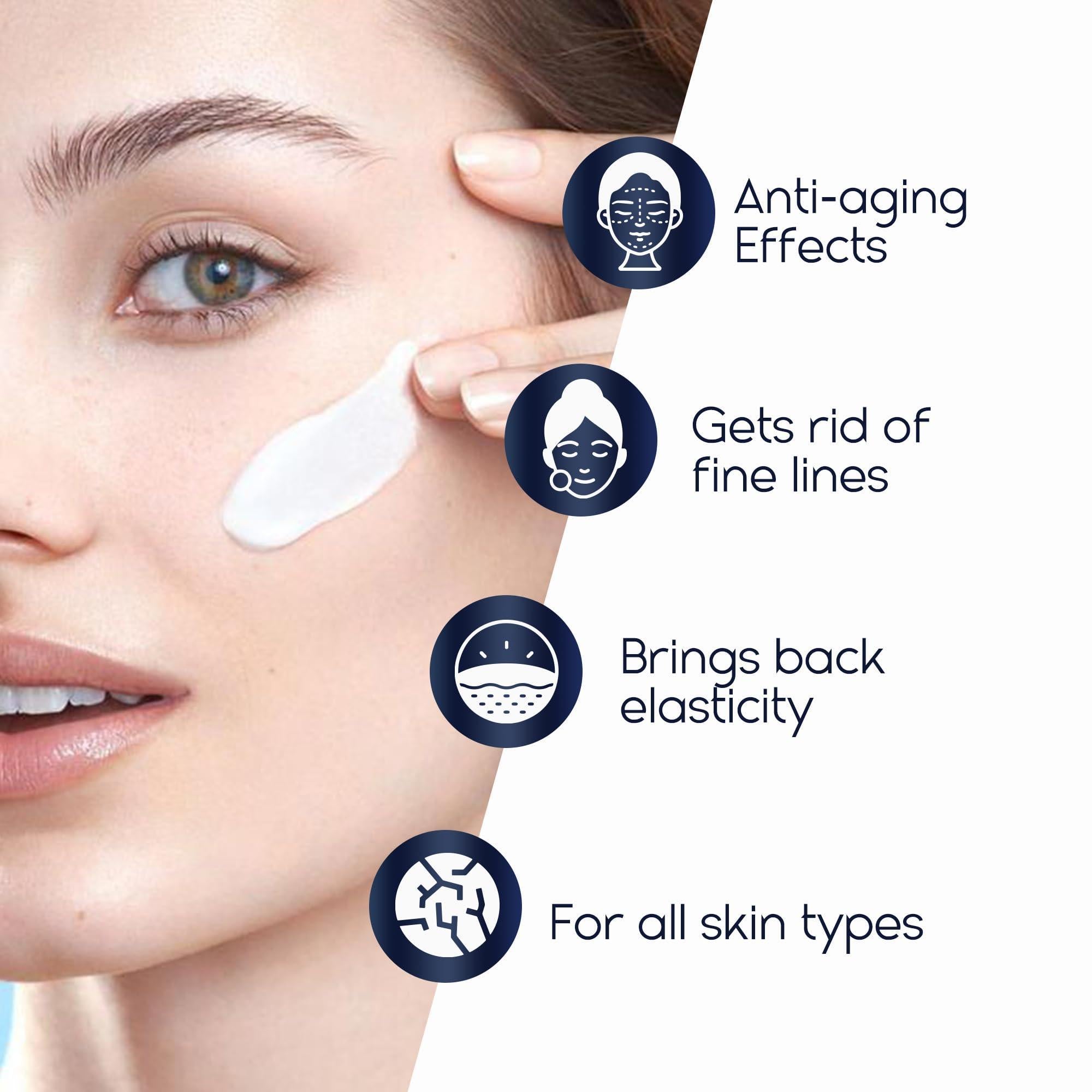 Night Cream for Women Anti aging Retinol Night Cream for Face Wrinkle Cream for Women Overnight Collagen Repair   Hyaluronic Acid Face Moisturiser with Niacinamide Peptides   Made in Italy