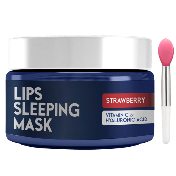 Lip Sleeping Mask with Hyaluronic Acid & Vitamin C   Nourish & Hydrate Dry Lips with Lip Balm   Overnight Lip Mask Moisturizer for Skin Care   Strawberry