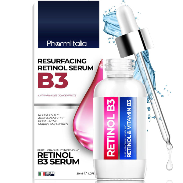 Resurfacing Retinol Serum for Face with Vitamin B3   Pure Retinol Face Serum for Anti Aging Wrinkles Fine Lines Acne Scar and Sun Spots for a Radiant Complexion   Boost Collagen and Hydrates