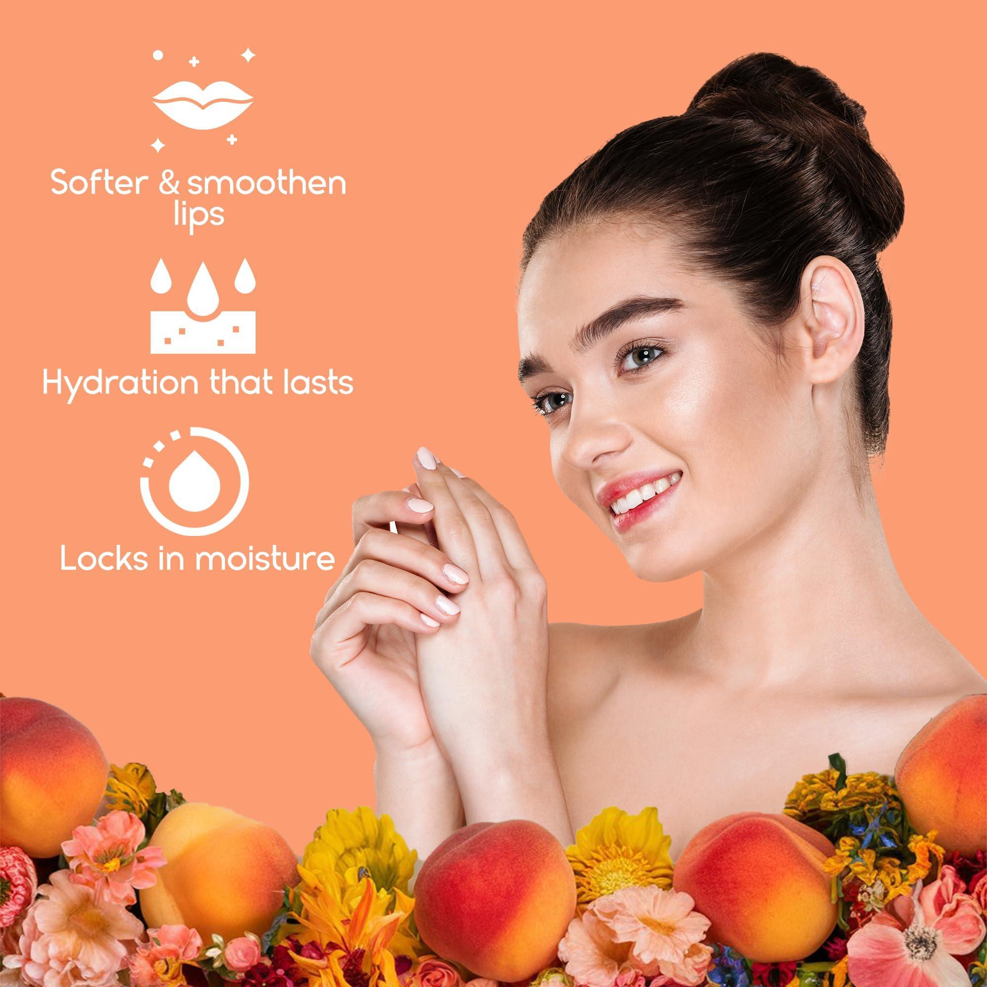Lip Sleeping Mask with Hyaluronic Acid & Vitamin C   Nourish & Hydrate Dry Lips with Lip Balm   Overnight Lip Mask Moisturizer for Skin Care   Peach