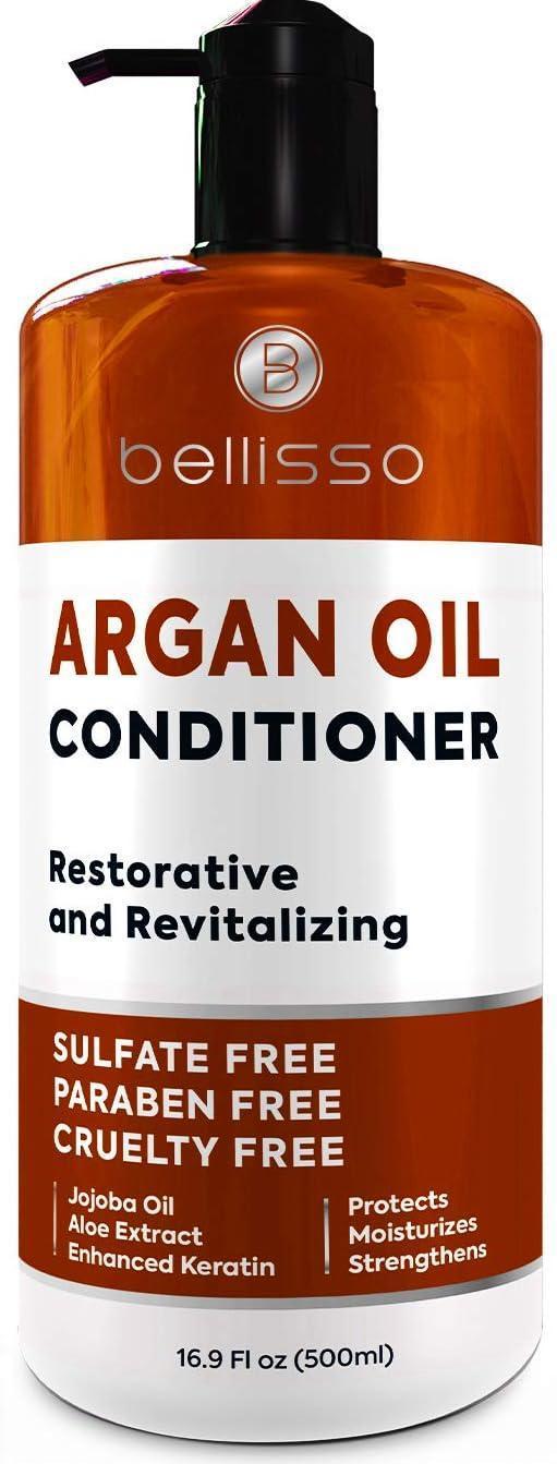Argan Oil Conditioner   Sulfate Free with No Parabens   Moroccan Botanicals for Women and Men   Professional Moisturizing Anti Frizz Hydrating Solution for Dry Wavy Curly and Color Treated Hair