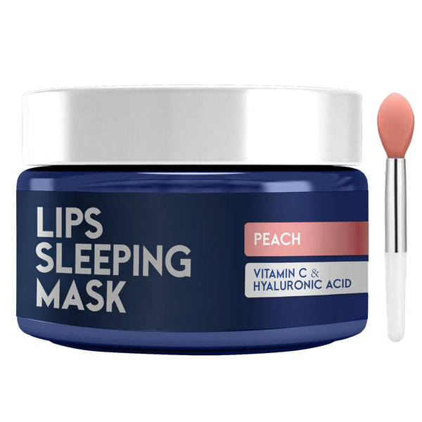 Lip Sleeping Mask with Hyaluronic Acid & Vitamin C   Nourish & Hydrate Dry Lips with Lip Balm   Overnight Lip Mask Moisturizer for Skin Care   Peach