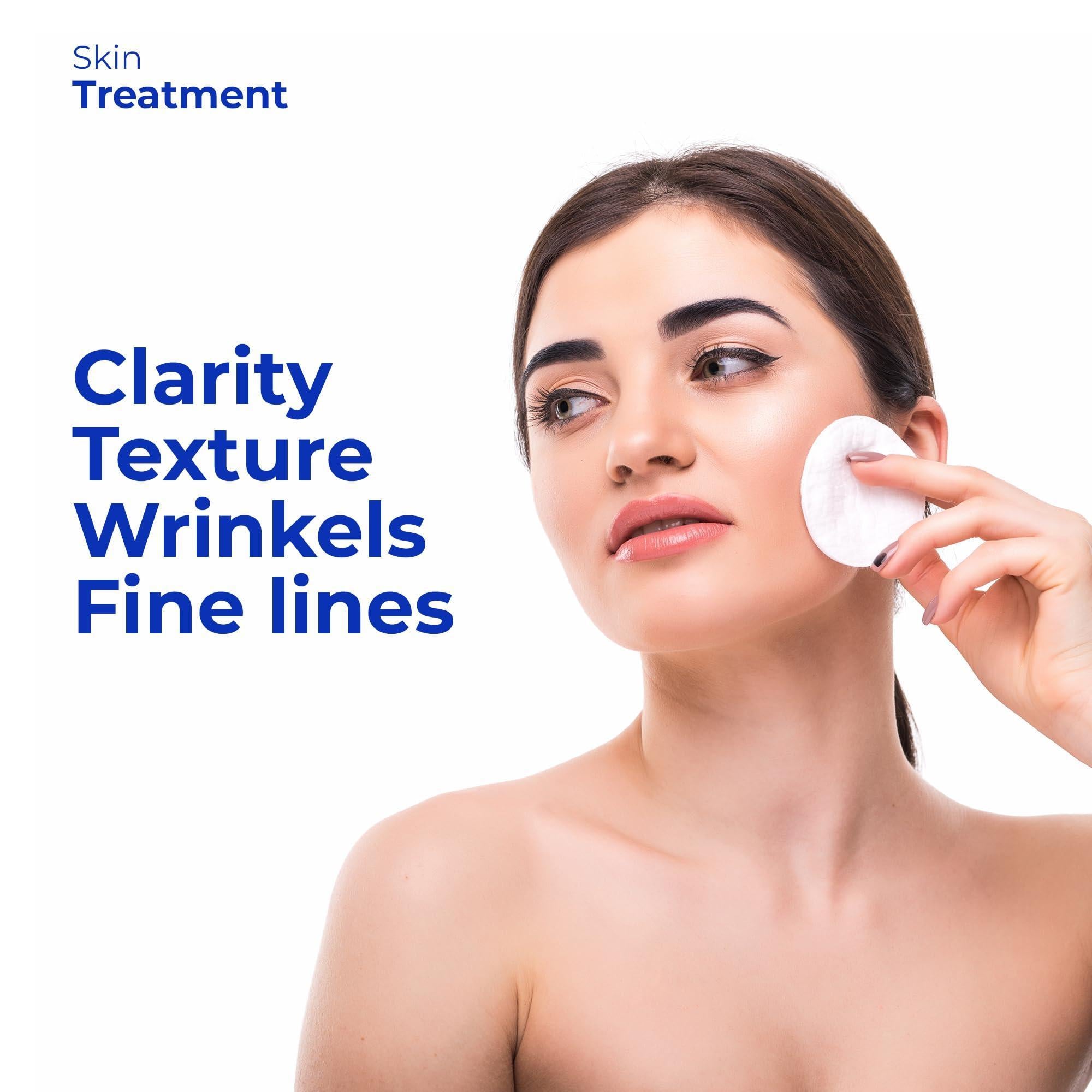 Glycolic Acid Pads 35%   Anti Aging Treatment for Clearer Smoother Skin   Glycolic Acid Peel Pads For Dark Spots Acne and Wrinkles   Infused with Hyaluronic Acid & Retinol   60 Pads