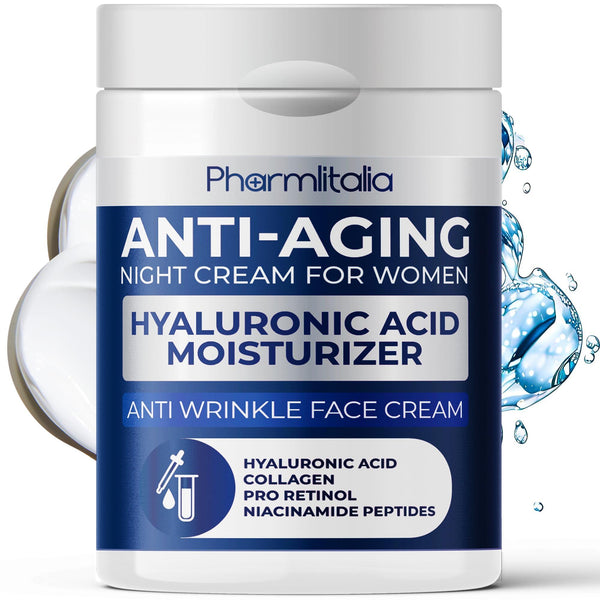 Night Cream for Women Anti aging Retinol Night Cream for Face Wrinkle Cream for Women Overnight Collagen Repair   Hyaluronic Acid Face Moisturiser with Niacinamide Peptides   Made in Italy