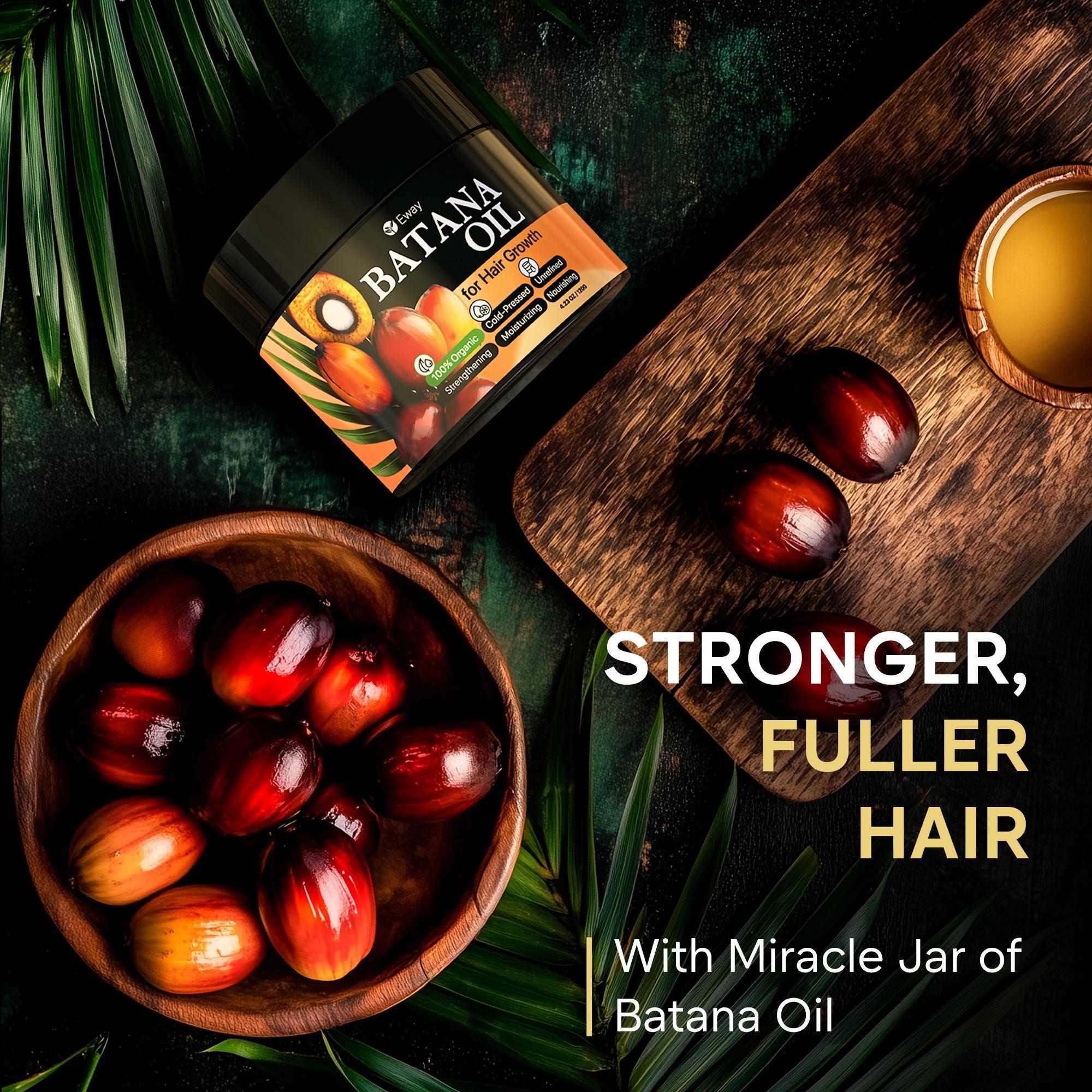 Eway Pure Batana Oil for Hair Growth Dr Sebi Organic – 100% Raw Batana Oil for Hair Growth with a Nourishing Formula to Shine for Both Women & Men