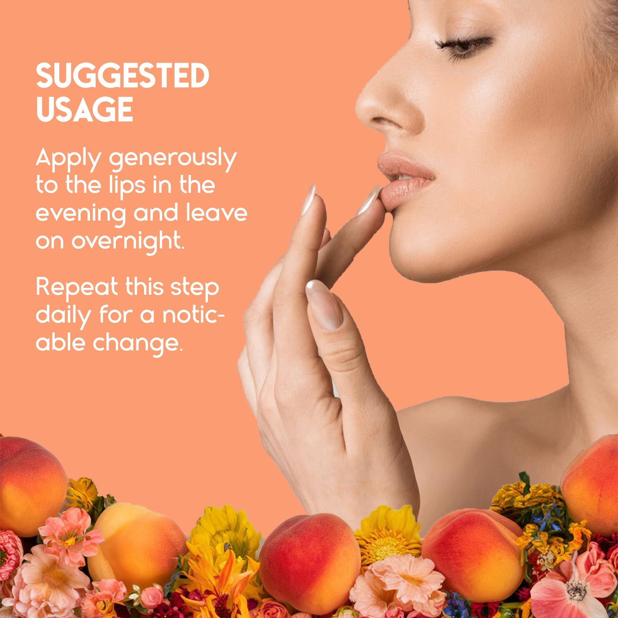 Lip Sleeping Mask with Hyaluronic Acid & Vitamin C   Nourish & Hydrate Dry Lips with Lip Balm   Overnight Lip Mask Moisturizer for Skin Care   Peach